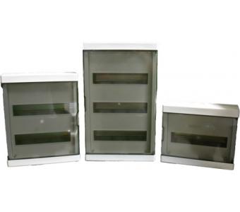 METAL- PLASTIC ENCLOSURES WITH DIN RAILS AND MODULE PLATE IP 43
